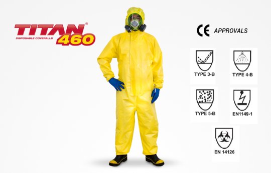 Esko Titan 460 Coverall Chemical Spray Protection Yellow
