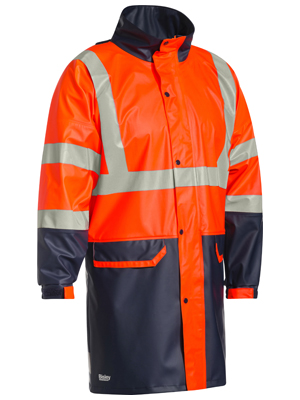 Bisley Jacket Yellow/Navy Hi Vis Stretch PU