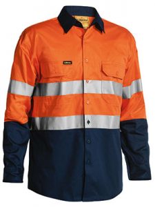 Bisley Shirt Taped Hi Vis Cool Lightweight BS6896 Orange or Yellow