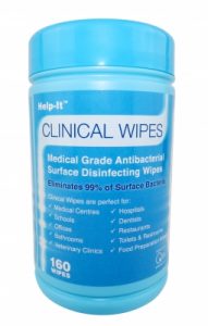 Antibacterial Clinical Wipes – Help It Tub of 160
