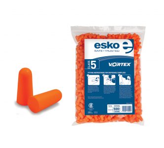 Esko Vortex Earplugs Foam Uncorded, Bag 500 Pairs, Class 5