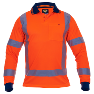 Polo TTMC Orange Microfibre Long Sleeve