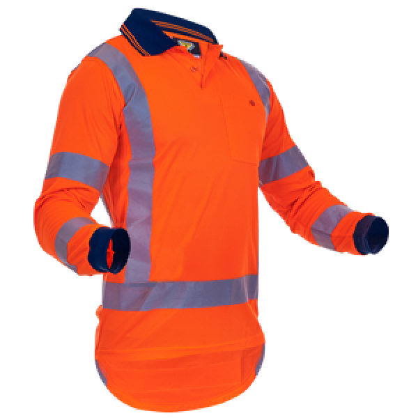 Polo TTMC Orange Microfibre Long Sleeve - Image 2