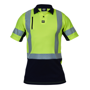 Polo Premium D/N Hi Vis Yellow/Black Short Sleeve