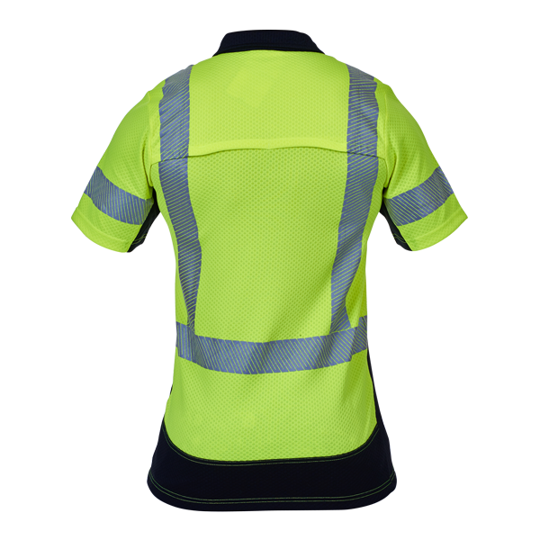 Polo Premium D/N Hi Vis Yellow/Black Short Sleeve - Image 3