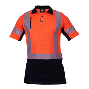 Polo Premium D/N Hi Vis Orange/Black Short Sleeve