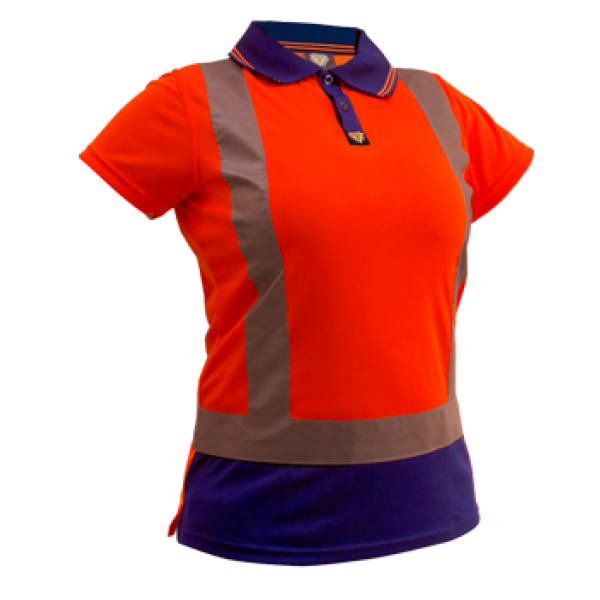 Polo D/N Womans Microfibre Orange/Navy - Image 2