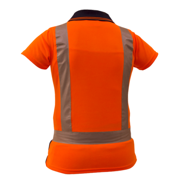 Polo D/N Womans Microfibre Orange/Navy - Image 3