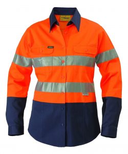 Bisley Long Sleeve Hi Vis Ladies Shirt