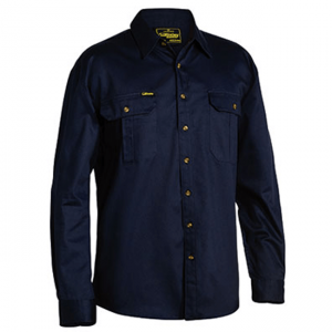 Bisley Shirt Original Cotton Long Sleeve Navy or Black BS6433