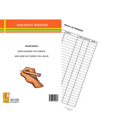 Sign In and Out Register Take 5 Pad