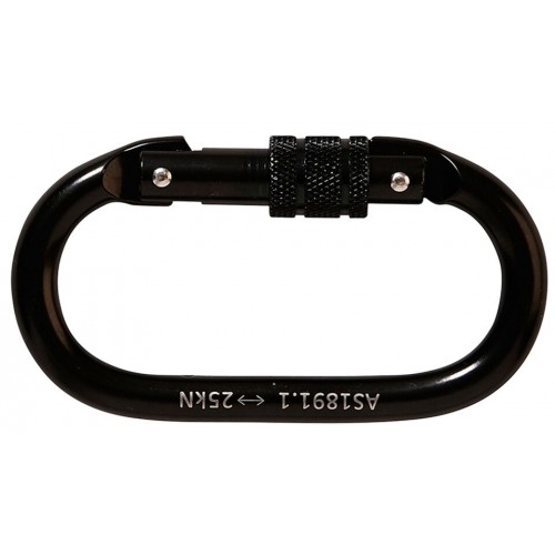 LINQ Karabiner - Screw Gate Steel Alloy 18mm (BLK)