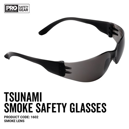 PRO Tsunami Safety Glasses Smoke