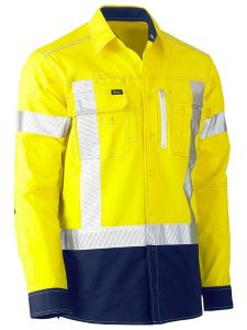Bisley Flex & Move X Taped Hi Vis Utility Shirt