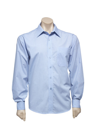 Mens Micro Check Long Sleeve Shirt - Image 3
