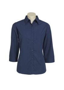 Ladies Micro Check 3/4 Sleeve Shirt