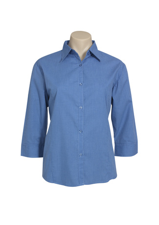 Ladies Micro Check 3/4 Sleeve Shirt - Image 2