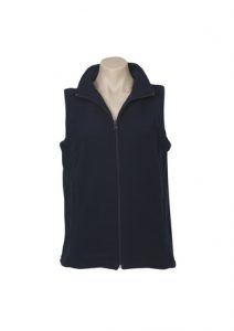 Ladies Plain Micro Fleece VestNavy