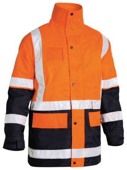 Bisley 5-In-1 Rain-Jacket Taped Orange/Navy