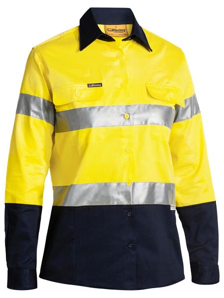 Bisley Long Sleeve Hi Vis Ladies Shirt - Image 2