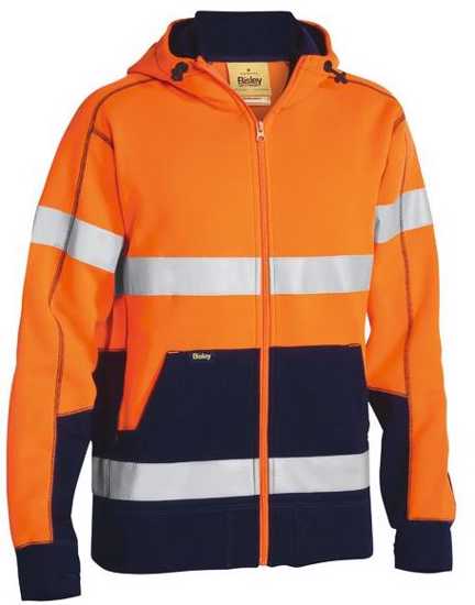 Bisley Hoodie Fleece Taped Hi Vis BK6819T - Image 3