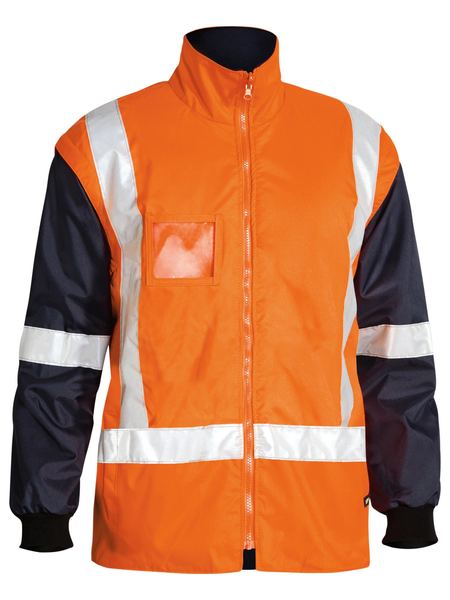 Bisley 5-In-1 Rain-Jacket Taped Orange/Navy - Image 2