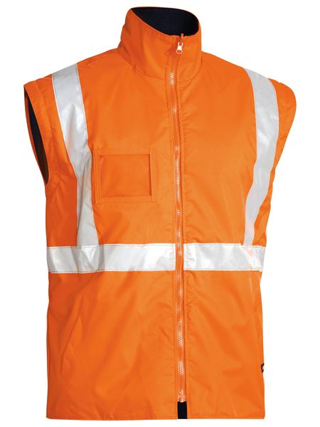 Bisley 5-In-1 Rain-Jacket Taped Orange/Navy - Image 3