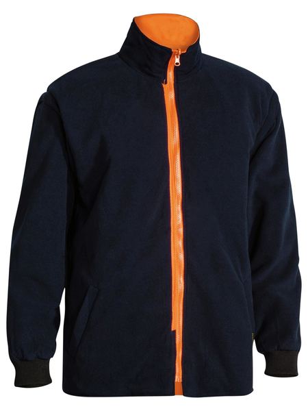 Bisley 5-In-1 Rain-Jacket Taped Orange/Navy - Image 5