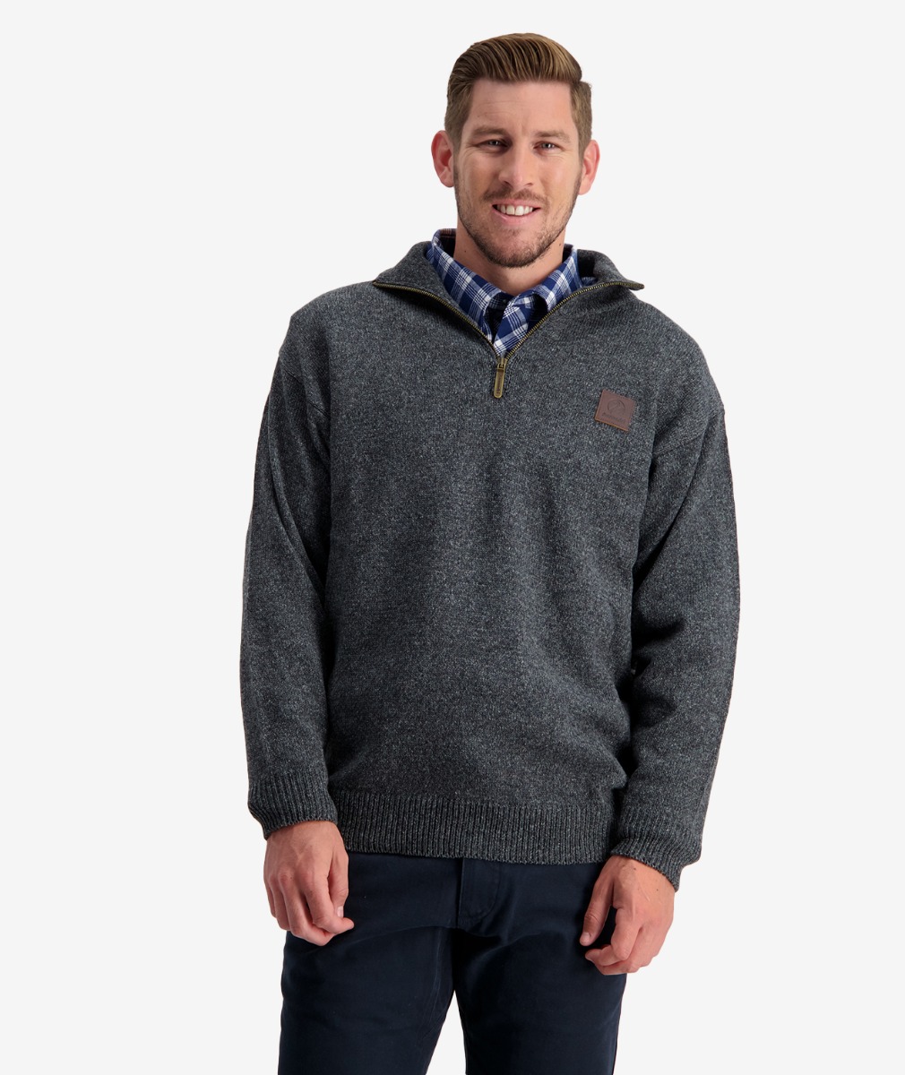 Swanndri Mariner Wool Jersey Zip Neck Men's - Image 4