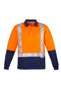 Syzmik Men’s Hi Vis Spliced L/S Polo – Shoulder Taped