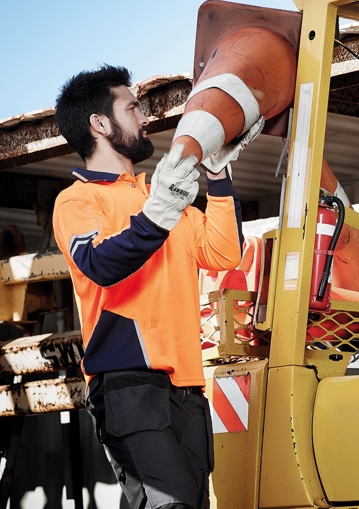 Syzmik Polo L/S Orange / Navy Day Only - Image 5