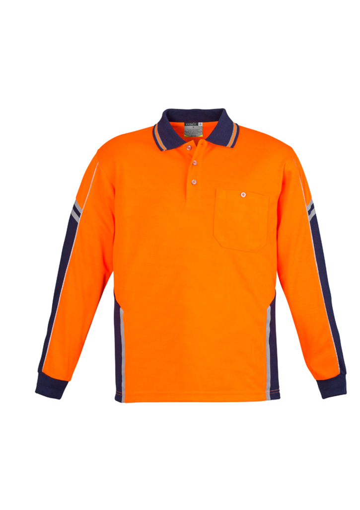 Syzmik Polo L/S Orange / Navy Day Only