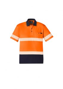 Syzmik Polo Unisex Hi Vis Segmented S/S Hoop Taped D/N