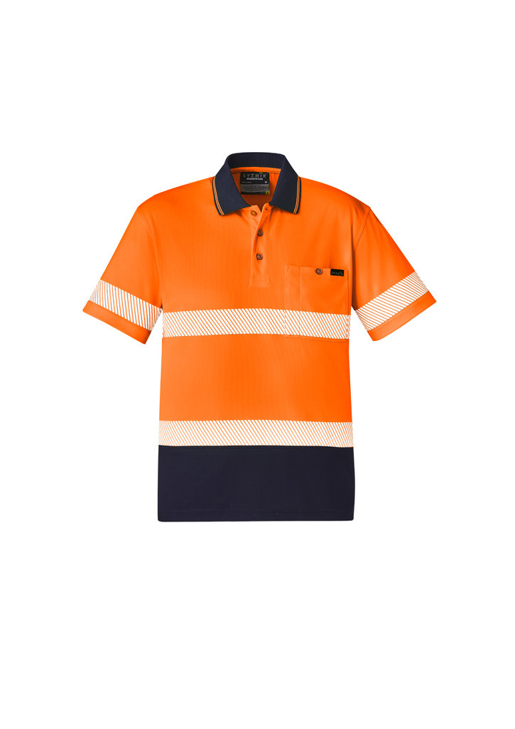 Syzmik Polo Unisex Hi Vis Segmented S/S Hoop Taped D/N