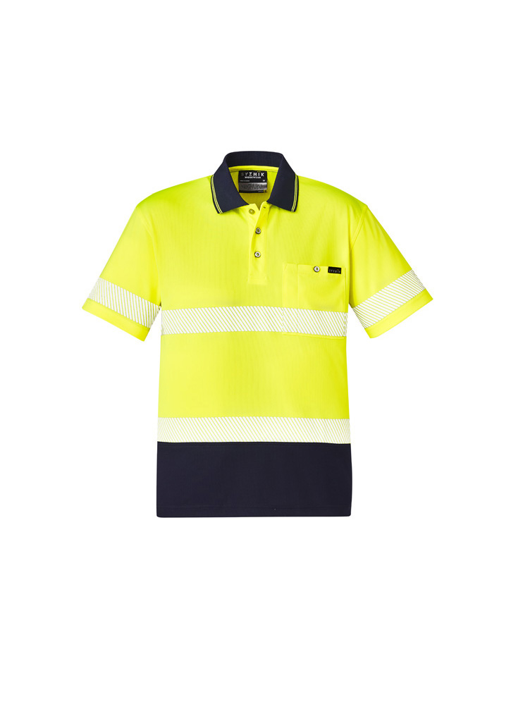 Syzmik Polo Unisex Hi Vis Segmented S/S Hoop Taped D/N - Image 3