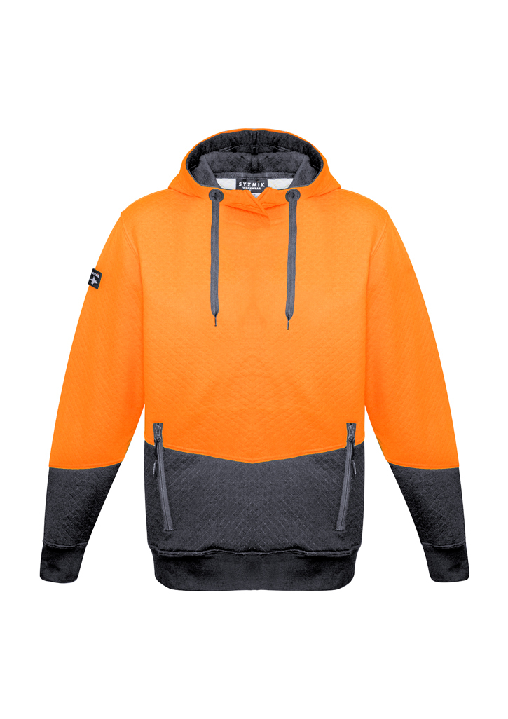 Syzmik Textured Jacquard Hoodie Unisex Hi Vis - Image 3