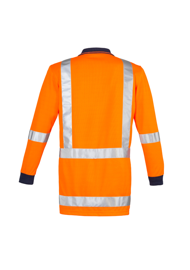 Syzmik Long Sleeve Polo Men's TTMC-W17 Orange - Image 2