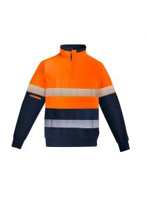 Syzmik Men’s Orange Flame HRC 2 Hoop Taped 1/4 Zip Brushed Fleece