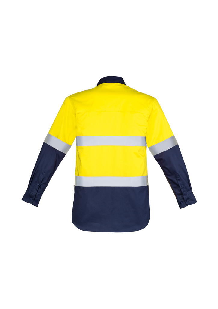 Syzmik Men's Hi Vis Closed Front L/S Shirt - Hoop Taped - Image 2