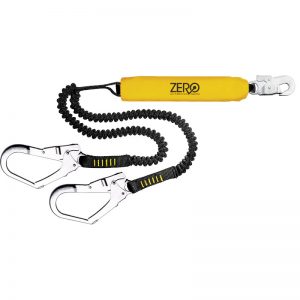 ZERO ScaffPro double elasticated lanyard with snaphook & scaffold hooks