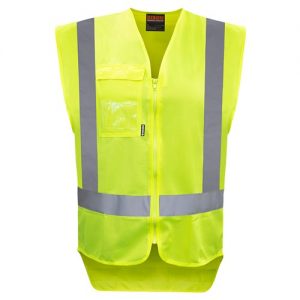 Bison Vest Polyester Hi-Vis Day/Night Yellow