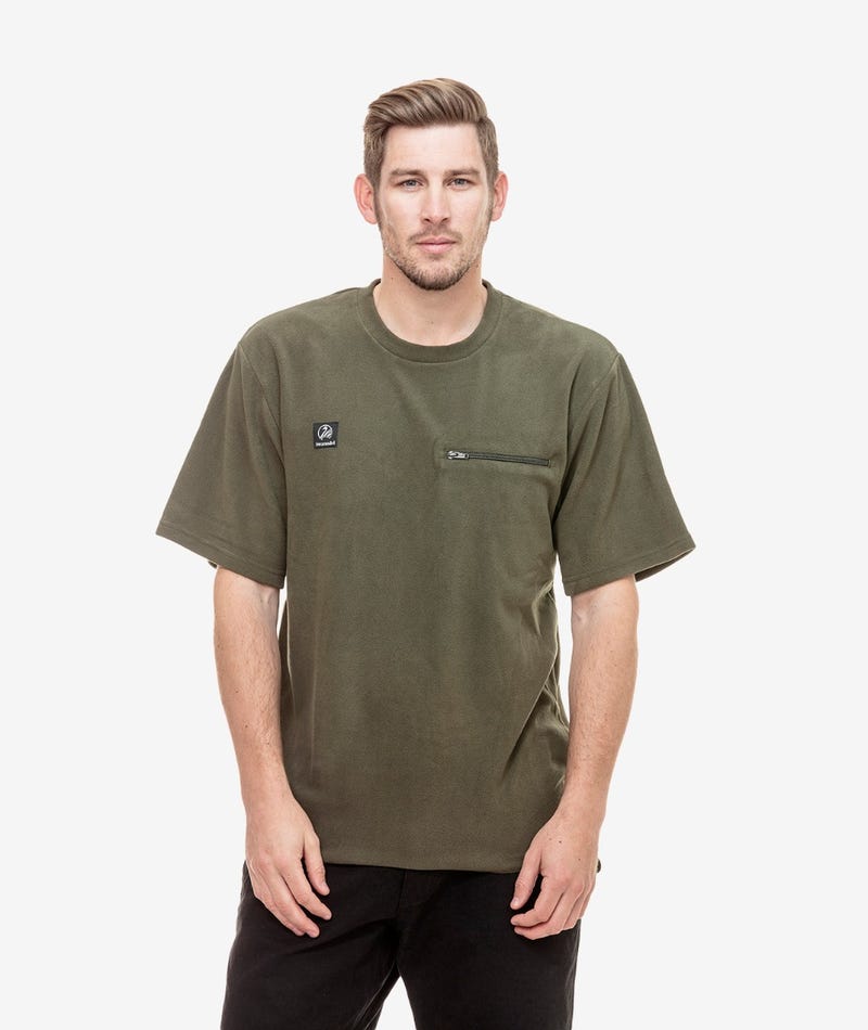 Swanndri Catlins Fleece Tee Men's in Olive - Image 3