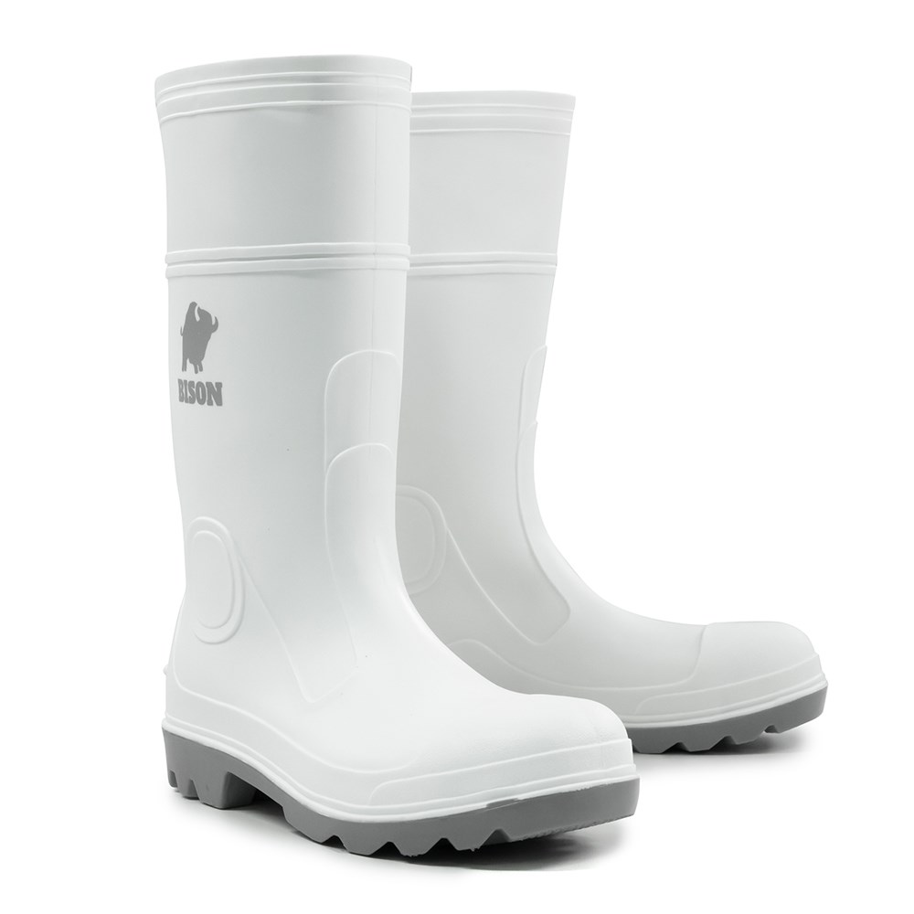 Bison Mohawk Safety Gumboot - White/Grey - Image 4