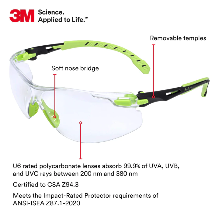 3M Safety Glasses Solus 1000 Series Clear - Image 2