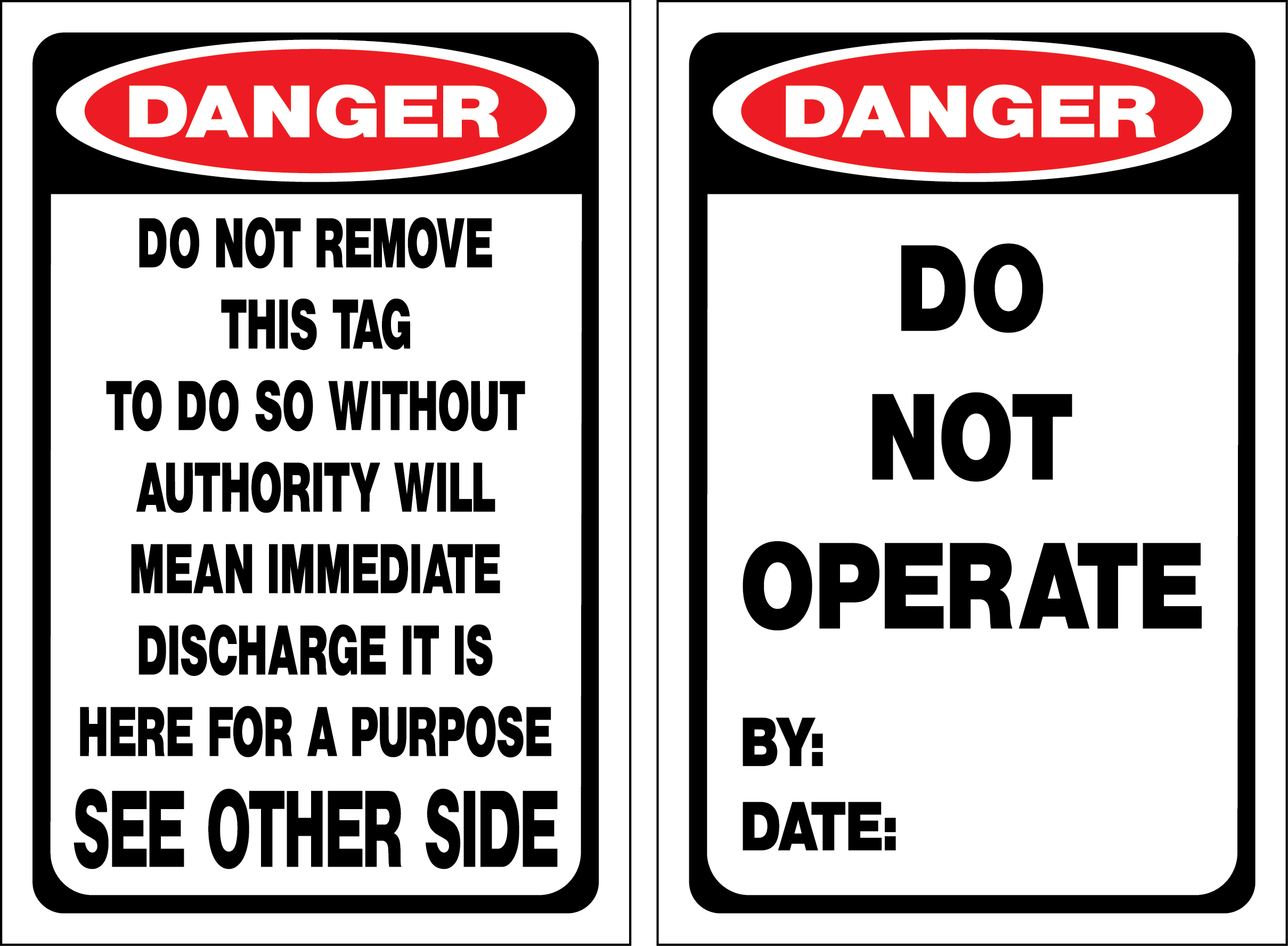 NT Lockout Tag - Danger Do Not Operate - 90x135mm PKT(25)