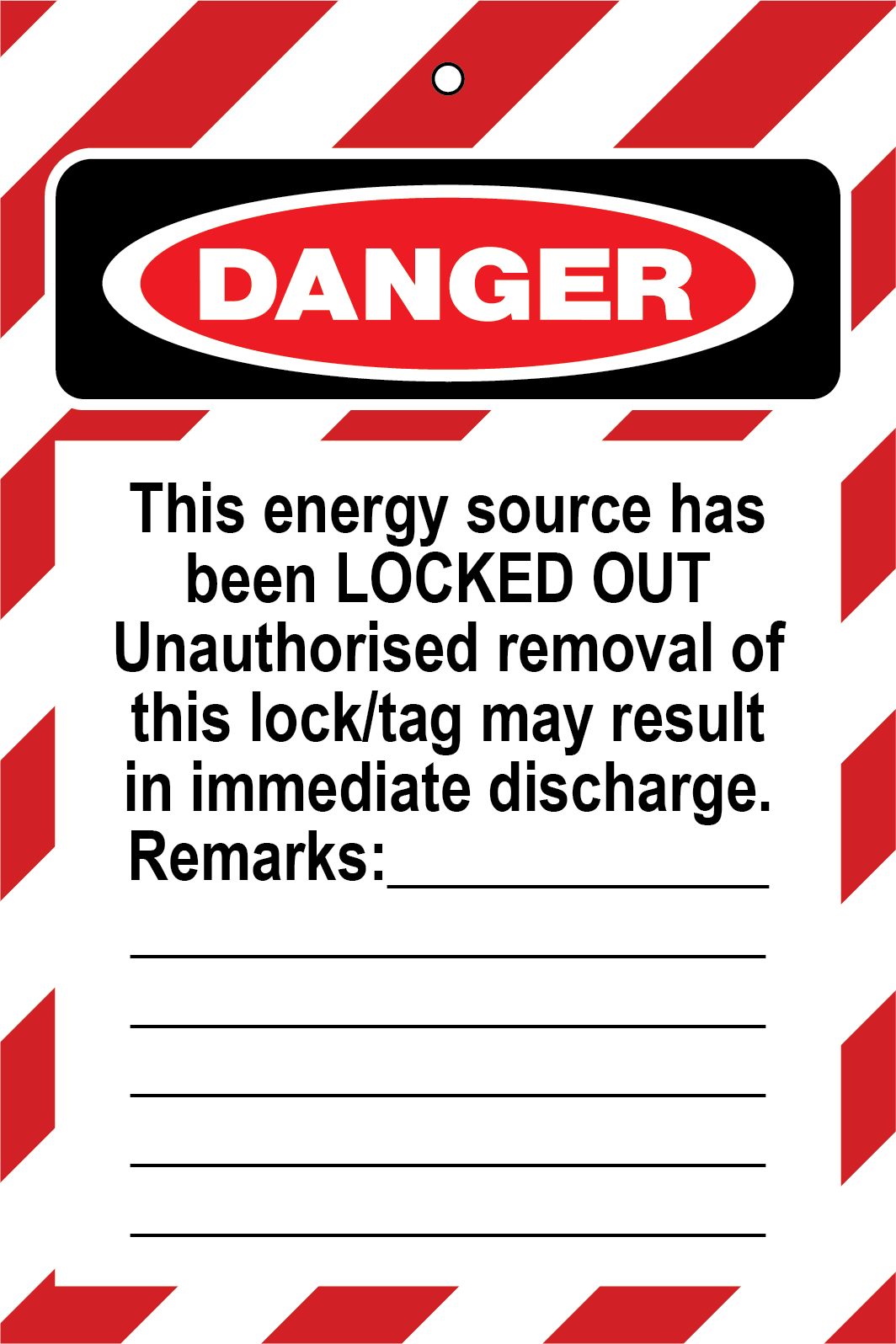NT Lockout Tag - This Energy Source - 90x135mm PKT(25)