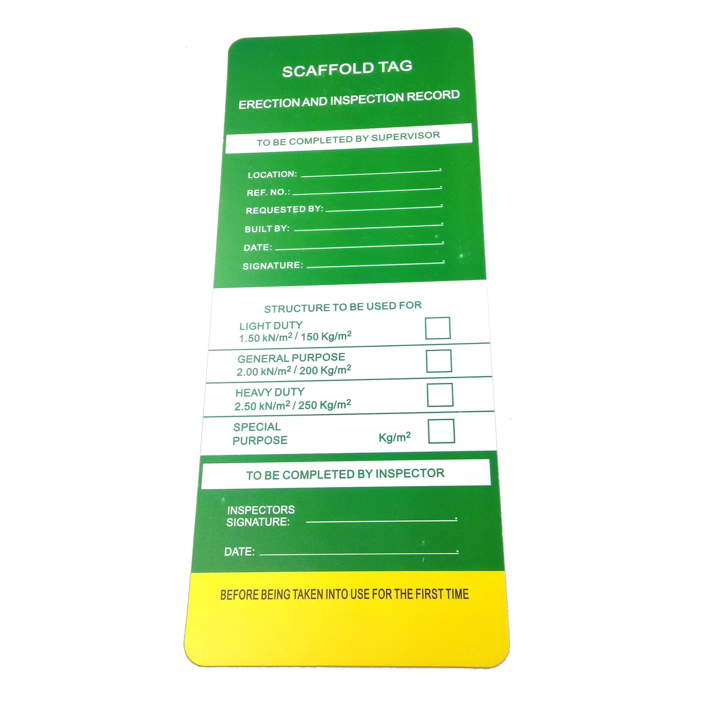 IN2SAFE Scaffold Tag Set - 90x310mm