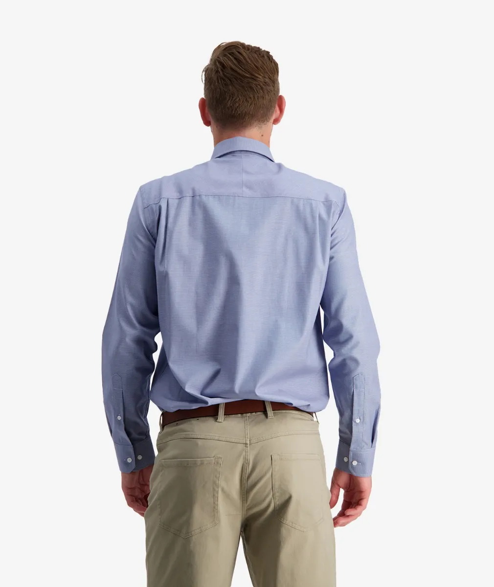 Swanndri Men's Barrington L/S Cotton Blue Houndstooth Shirt - Image 3