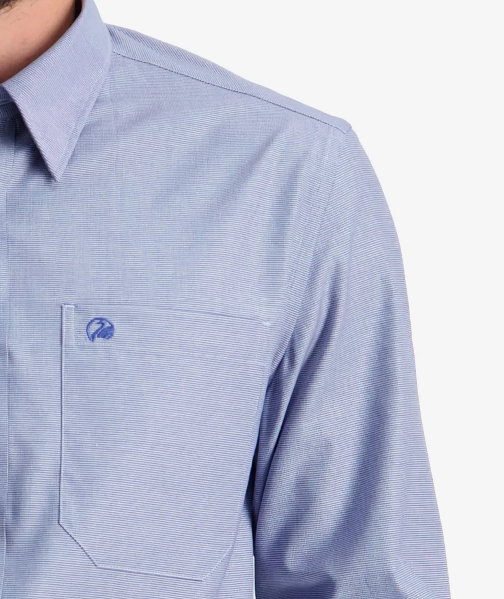 Swanndri Men's Barrington L/S Cotton Blue Houndstooth Shirt - Image 5