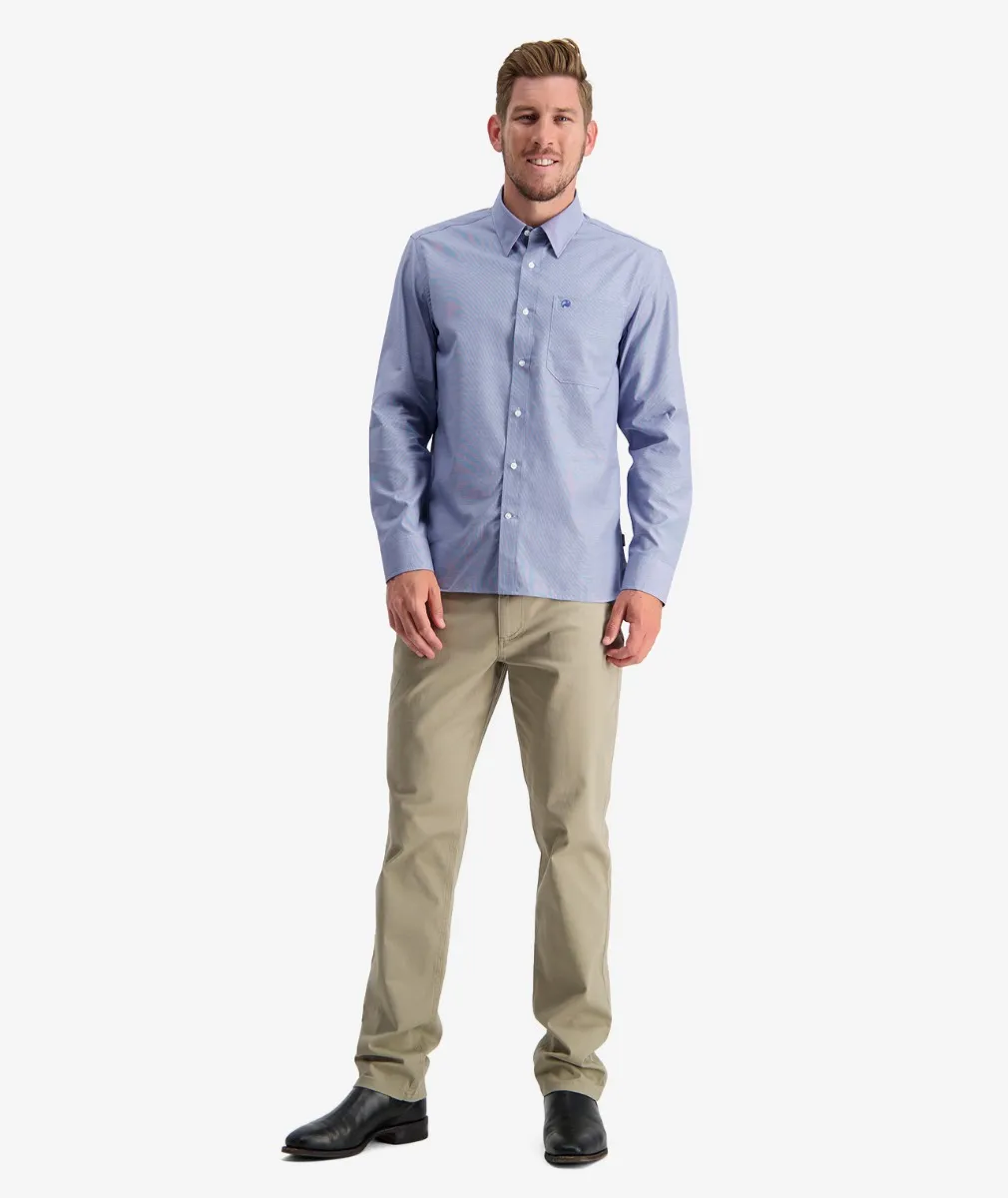 Swanndri Men's Barrington L/S Cotton Blue Houndstooth Shirt - Image 6